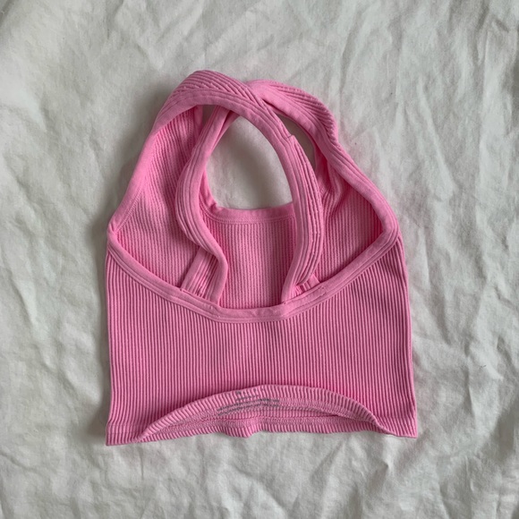 Free People Movement Happiness Runs Convertible Crop Tank in Baby Pink S - Picture 3 of 9